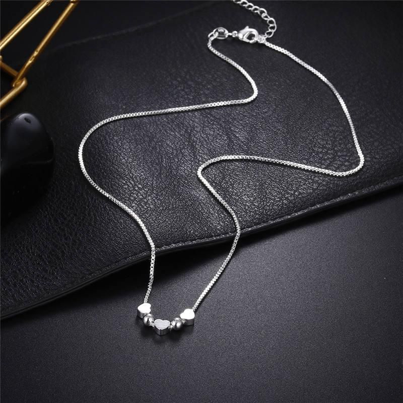 925 Sterling Silver Necklace 18 Inches Box Chain Elegant Heart Pendant For Women Fashion Jewelry Mother's Christmas Gifts 925 Sterling Silver Necklace 18 Inches Box Chain Elegant Heart Pendant For Women Fashion Jewelry Mother's Christmas Gifts