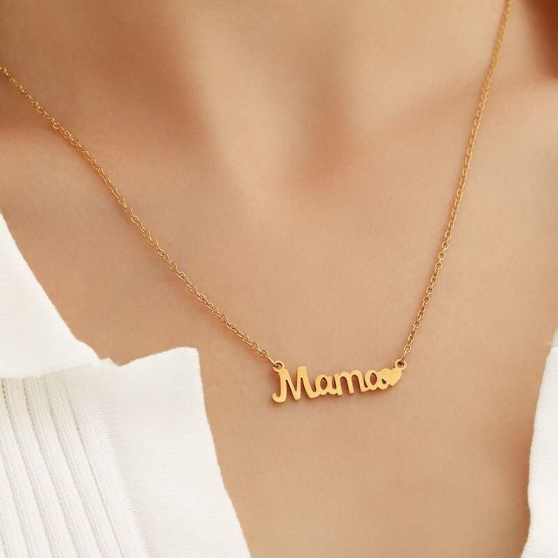 Stainless Steel Necklaces Mama Love Heart Letter Pendant Fashion Collar Chain Mother's Day Necklace For Women Jewelry Mama Gifts Stainless Steel Necklaces Mama Love Heart Letter Pendant Fashion Collar Chain Mother's Day Necklace For Women Jewelry Mama Gifts
