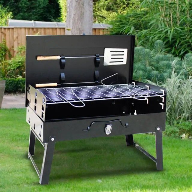 Compact and Foldable Charcoal BBQ Grill – Perfect for Outdoor Cooking, Camping, and Picnics